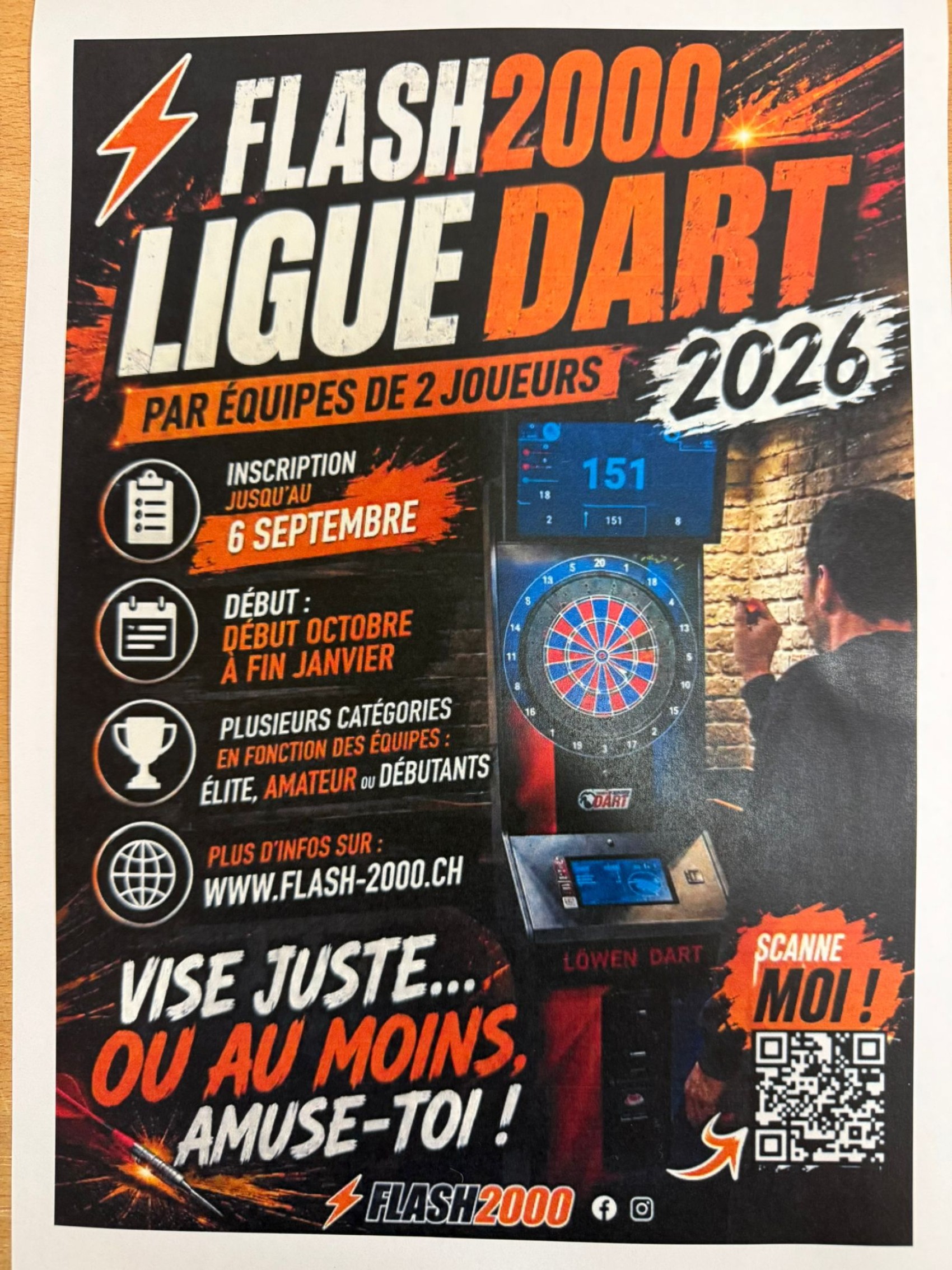 Ligue fléchettes Automne 2026